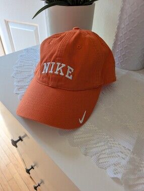 Nike Orange Corduroy Cap with White Embroidery